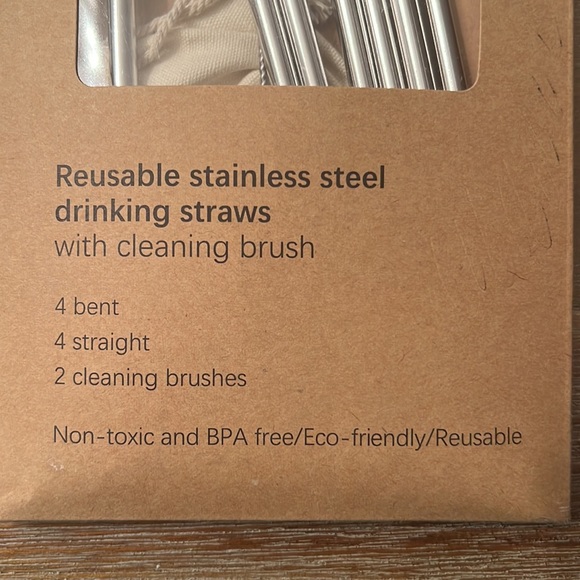 Stainless Steel straw set NIP with carrying case - Picture 2 of 2